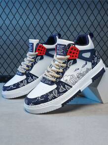 2024 New Hot Selling Holiday Explosion Model Special Offer All-Season Plus Size Men Skateboarding Shoes, Lightweight Men's Leather Upper Sports Shoes, High-Top Thick Sole Large Size Sneakers, Colorblock Platform Casual Shoes, Anti-Slip Outdoor Sports Shoes, Lace-Up Streetwear Youth Trainers, Multi-Color Combination Children School Shoes For Boys - Multicolor - View 8