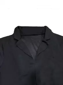 SHEIN Clasi Của phụ nữ Họa tiết Nanh sói Vá lại Áo vest - Đen và trắng - Xem 4