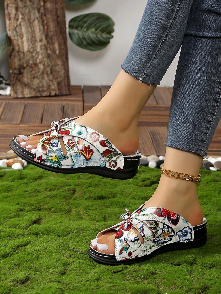 New Spring/Summer Casual Bohemian Style Butterfly Knot Mules ...