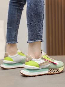 秋冬女士透气轻便时尚厚底休闲运动鞋，女式运动鞋 - 彩色 - 查看 5