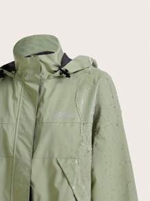 In My Nature 戶外防風防水全包覆連帽雨衣夾克，女性旅行、遠足和城市通勤服裝 - 綠色 - 查看 14