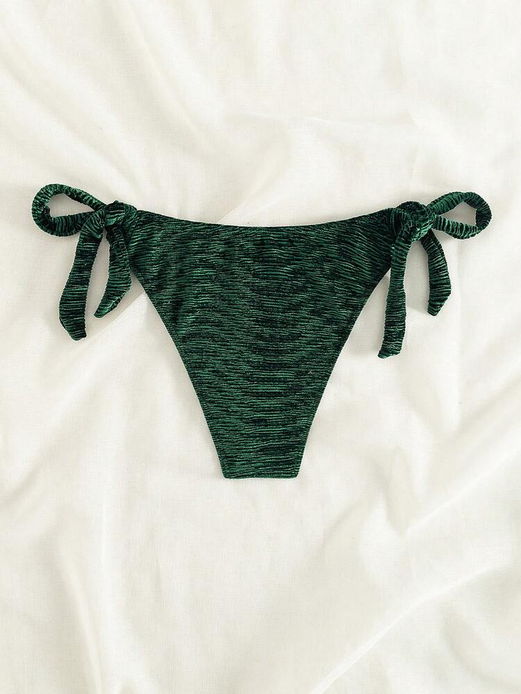 Solid Color Side Tied Bikini Bottoms Summer