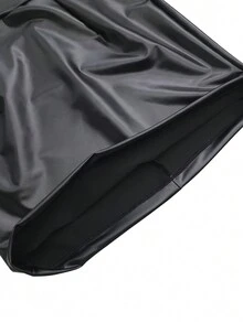 Black PU Leather Zipper Sexy High Waist Skirt