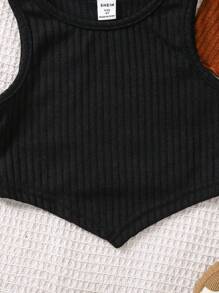 SHEIN 3pcs/Set Girls' Summer Sleeveless Tank Tops, Assorted Colors - Multicolor - View 7