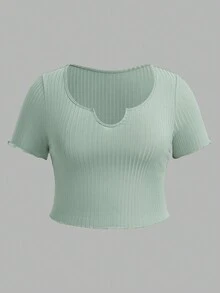 SHEIN Essnce Kích thước lớn Mùa Xuân Và Mùa hè 3 miếng Nhiều màu Đi ra ngoài Gầy Và Linh hoạt Thon gọn Cổ áo có khía Quần skinny Áo thun - Nhiều màu - Xem 3