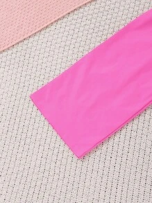 Elladie kids 青少女固色褶皺胸衣配腰帶連身褲,帶肩帶 - 玫紅色 - 查看 8