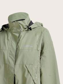 In My Nature 戶外防風防水全包覆連帽雨衣夾克，女性旅行、遠足和城市通勤服裝 - 綠色 - 查看 7