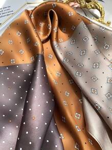 1pc Women's Fashionable Versatile Star Print 27.6"X27.6" Bandana Scarf, Soft & Comfortable Shawl, Suitable For Daily Wear And Valentine's Day Accessory - Coffee Color - View 8