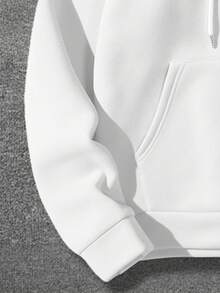 Manfinity Homme Nam Mùa Xuân Áo nỉ có mũ Với Túi kangaroo Và In thư - trắng - Xem 6