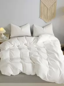 2件或3件套100%纯棉白色双面被套套装（1个被套和半个枕套），透气床上用品套装，适合家庭使用，四季皆宜。双色设计，适用于卧室、客房、婚礼、情人节、宿舍、学校等各种场合。