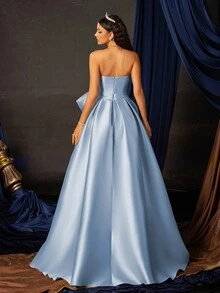 Smilprince Long High-Grade Elegant Evening Dress For Sophisticated Occasions Formal Prom Wedding Guest Gown, For Graduation, Dinner - Baby Blue - View 2