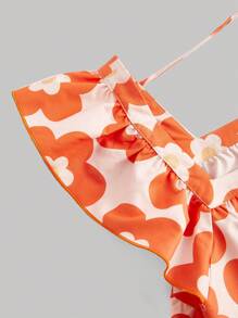 SHEIN MOD Camisa De Cuello Cuadrado Holgado De Talla Grande Con Estampado De Flores - Multicolor - Ver 3