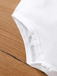 Baby Boy Casual Slogan Printed Comfortable Short Sleeve Bodysuit For Summer