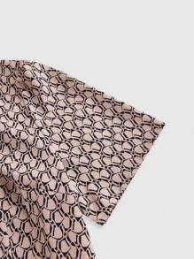 Rafferiza Đầm Maxi In Hình Toàn Thân Có Thắt Lưng Cho Nữ Trang Phục Nữ - Màu Khaki - Xem 3