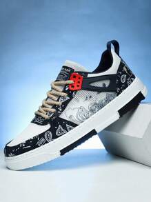 2025新款畅销季节性折扣轻便男士网眼透气运动鞋休闲步行鞋拼色帆布厚底运动鞋防滑鞋底多色拼接儿童青少年运动系带运动鞋街舞滑板鞋