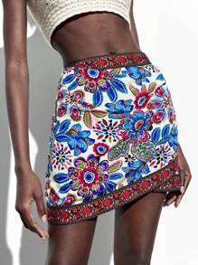 Maija 女式復古印花裙，適用於度假 - 彩色 - 查看 8