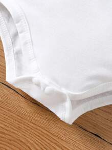 Baby Boy Casual Slogan Printed Comfortable Short Sleeve Bodysuit For Summer