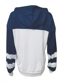 時尚秋冬新款寬鬆長袖船錨印花休閒女士卫衣 - 藍色 - 查看 2