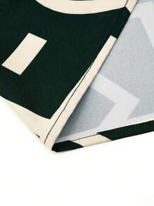 SHEIN LUNE 加大尺碼女士印花襯衫連衣裙 - 綠色 - 查看 4