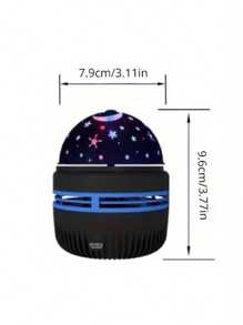 1pc Colorful Starry Sky Projection Lamp, Rotating Magic Ball Led Night Light With Rgb Moon & Galaxy Projection For Bedroom Decoration - Starry Sky Model - View 2