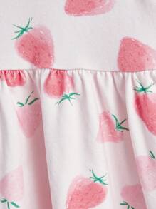 Cozy Pixies Vestido de línea A para bebé niña con manga corta y dibujos animados en el estampado, con banda elástica en la cintura, conjunto de 2 piezas