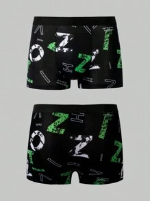 Men's Contrast Color Letter Print Boxer Briefs (6pcs/Set) - Multicolor - View 7