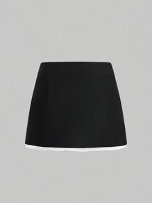 ROMWE Kawaii Cute Ballet Style Skirt With Lace, Ribbon And Bow Details - Black - View 2