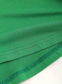 SHEIN Unity Falda mini con impresión de letras brasileñas y bloqueo de color - Verde - Ver 6