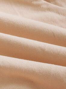 Cozy Pixies Baby Boy Striped Half Placket Short Sleeve Top And Solid Color Shorts 2pcs/Set - Apricot - View 10