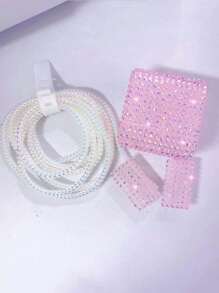 Protector de cargador y cable de datos de carga rápida con funda de goma suave para proteger el cabezal, compatible con Apple Samsung Xiaomi Huawei - Rosa - Ver 5