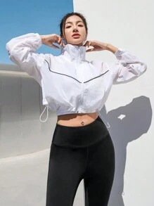 DAZY Women's Regular Drawstring Hem Outdoor Sun Protection Jacket - White - View 7