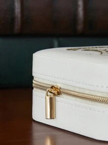 HARRY POTTER X SHEIN White Jewelry Storage Box With Animal & Letter Print, Gifts, Valentine Day,Vacation, Back To School