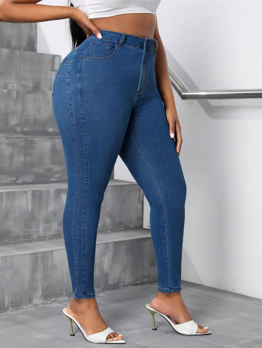 SHEIN SXY Plus Size High Stretch Classic Sexy Skinny Jeans
