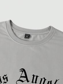 Manfinity Homme Men's Plus Size Letter Printed Short Sleeve T-Shirt And Sweatpants Set