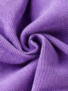 Conjunto de verano para bebé niña con top unicolor de volantes con decoración de lazo y falda plisada - Morado - Ver 6