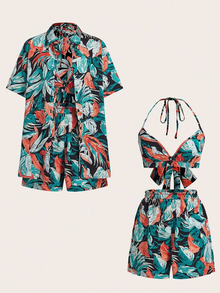 Tropical Vacation Print Casual 2pcs/Set