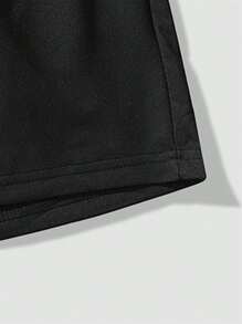 Manfinity LEGND Pantalones cortos casuales de verano con estampado de dinosaurio de dibujos animados, shorts de sudadera lisos para salir, para regalo de esposo o novio