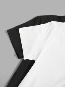 SHEIN Explorewe 2 pezzi Maglietta estive a maniche corte con ricamo di uccelli in volo per ragazzi adolescenti - Multicolore - Visualizzare 3