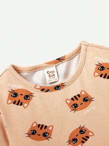 Cozy Pixies Bebé Niña Casual Animal Dibujos Animados Impreso Cuello Redondo Manga Corta Top 3 Piezas Trajes