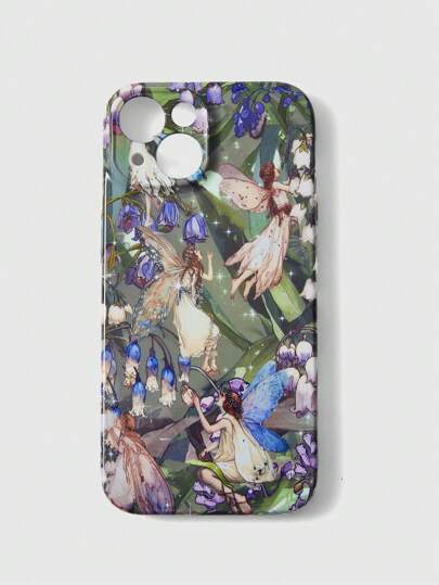 Fairycore Étui De Téléphone Imprimé Pleine Couverture Avec Conception D'ange Animé