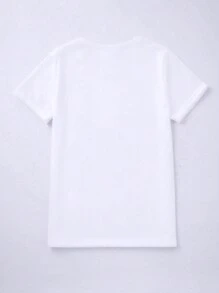Chiquease Women's Character & Letter Print Short Sleeve T-Shirt For Summer Graphic Tees Women Tops - White - View 2