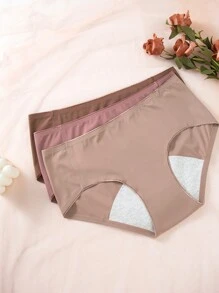 Shein Underwear&Sleepwear Basics Frauen Einfarbige Sicherheits-physiologische Unterwäsche, 5 Stück/pack