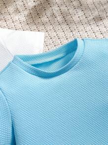 Mały chłopiec Lato Modny Codzienny Krótki Rękaw Koszulka  I Szorty Komplety Biżuterii