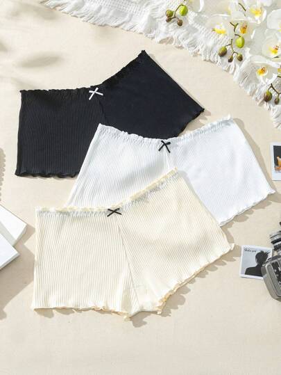 Snug Zone 3pc Bow Decorated Boxer Shorts Set