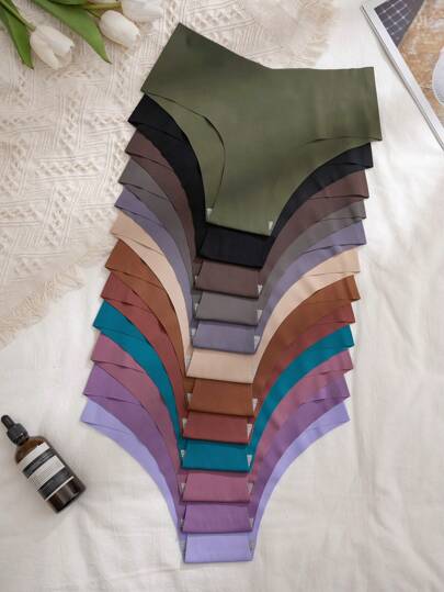 12pcs Solid Color Seamless Comfortable Triangle Underwear