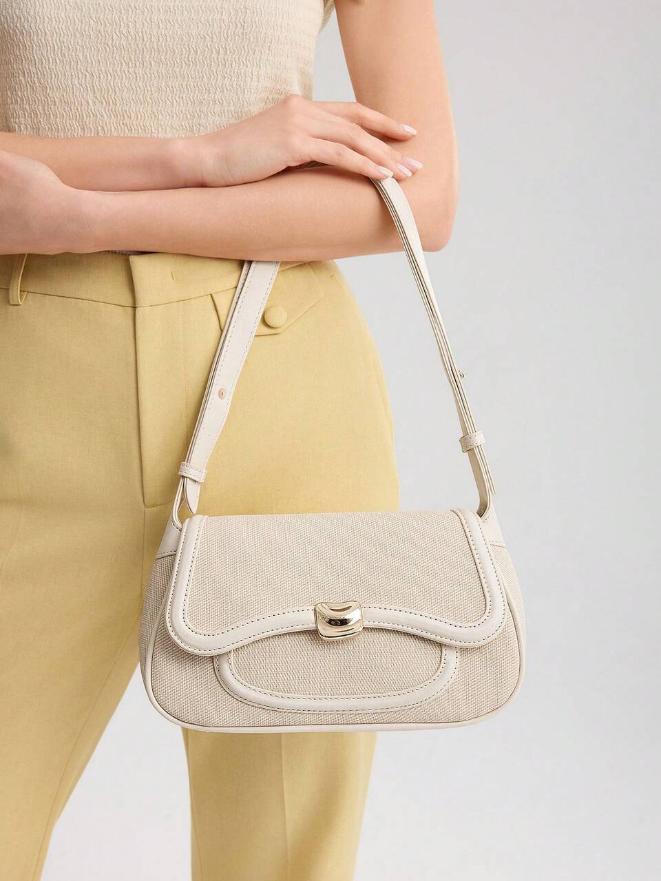 WOMEN FLAP SHOULDER BAG, COMMUTE, PU LEATHER
