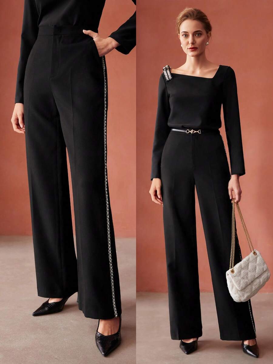 MOTF PREMIUM 側點綴西裝褲不附腰帶