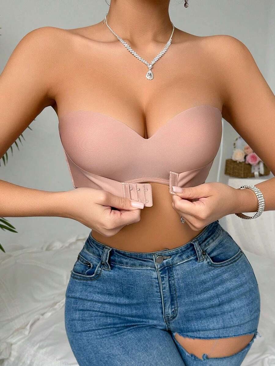 女性款1入無線無肩帶無縫鉤環內衣