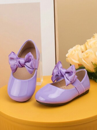 Kids' Solid Color Bow Decorated Casual Flat Shoes For Spring/Summer