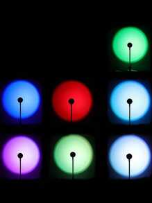 1个日落黄LED USB日落投影灯，7色氛围灯，浪漫夜灯，便携式卧室/咖啡厅/客厅墙面装饰灯 - 黃色 - 查看 8